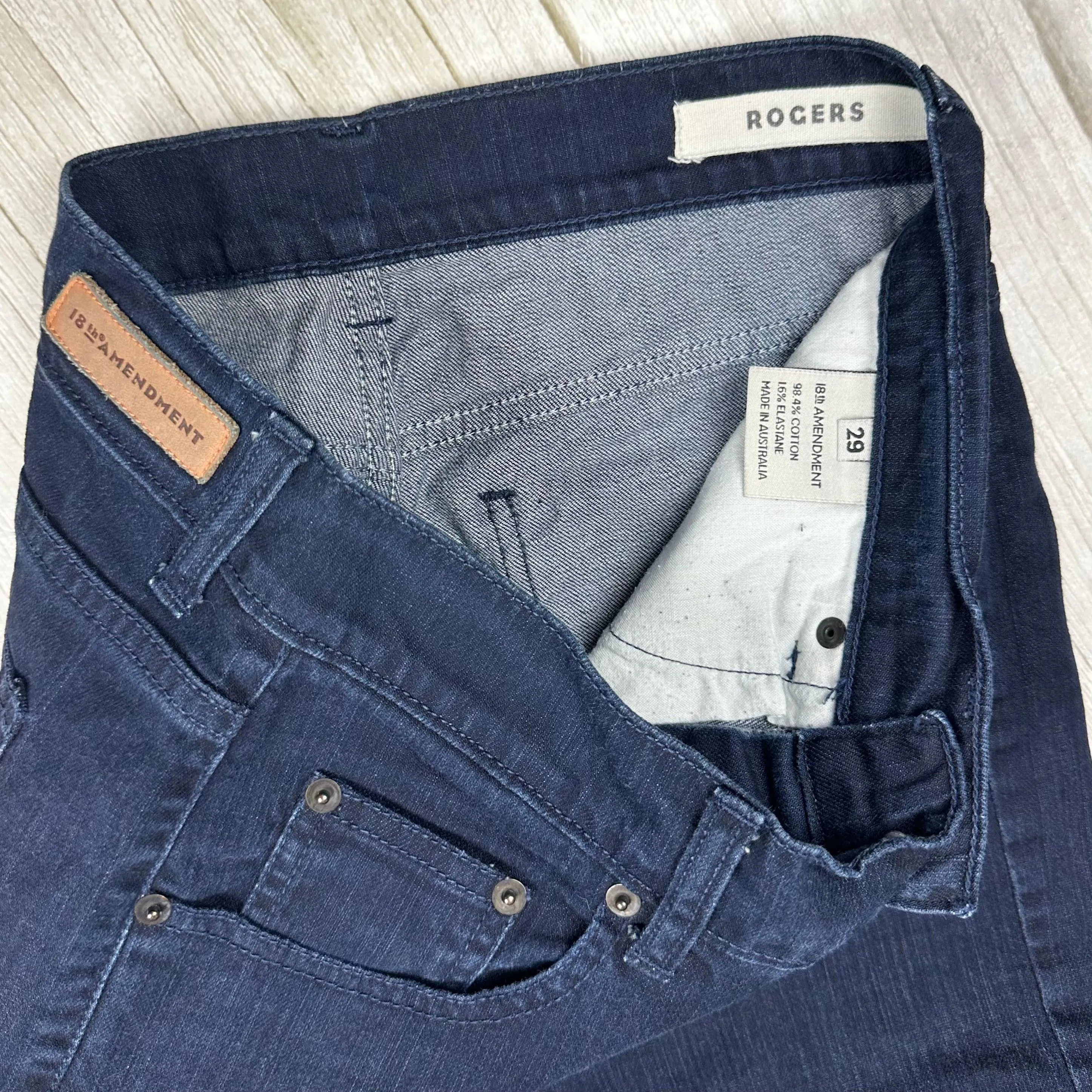 18th Amendment Aussie Made 'Rogers' Slim Fit Jeans- Size 29