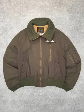1990s Avirex RAF Khaki Wool MK VI Flight Jacket
