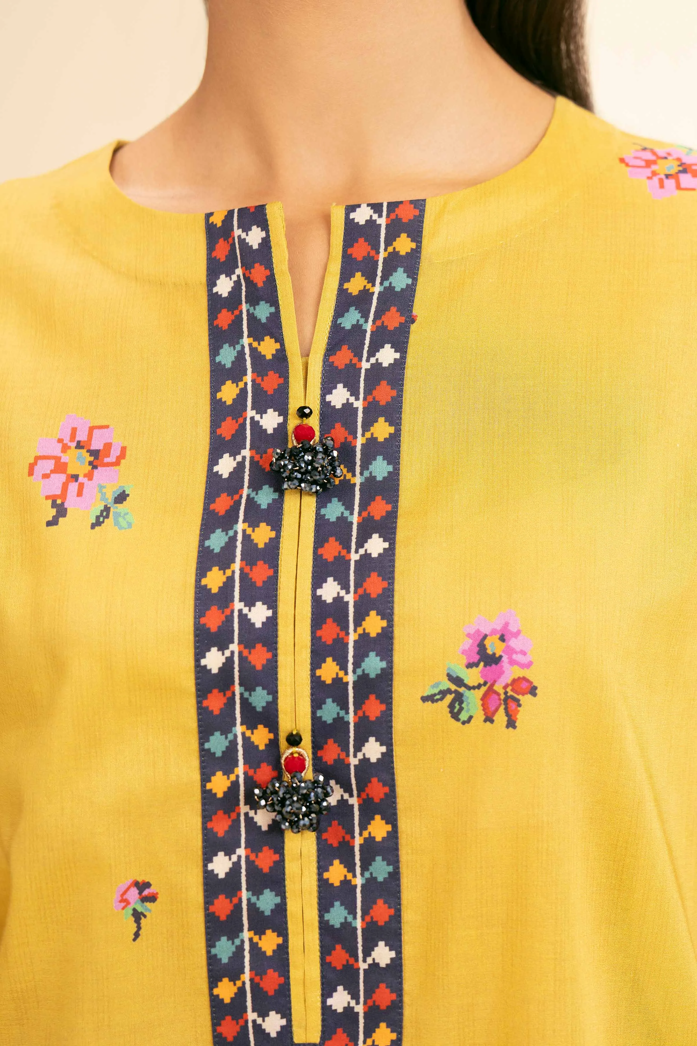 3 Piece - Printed Embroidered Suit - 42501306