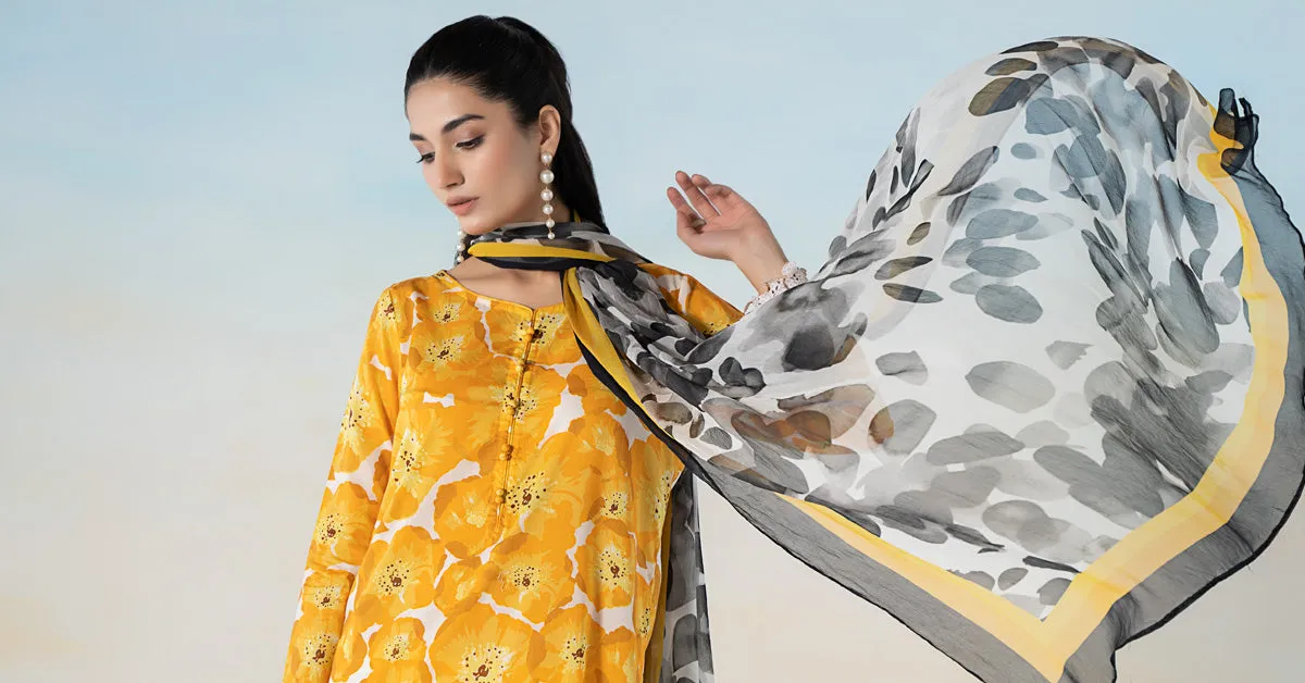 3 PIECE PRINTED LAWN SUIT | MPS-2112-B