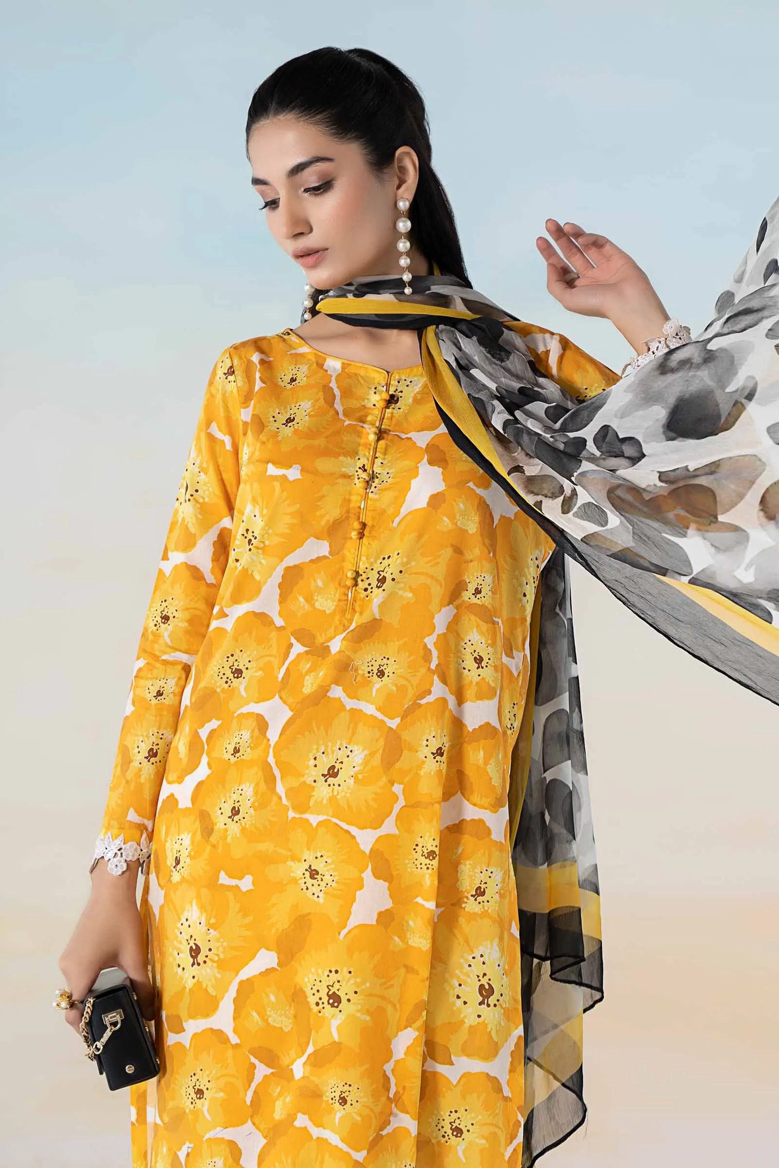 3 PIECE PRINTED LAWN SUIT | MPS-2112-B