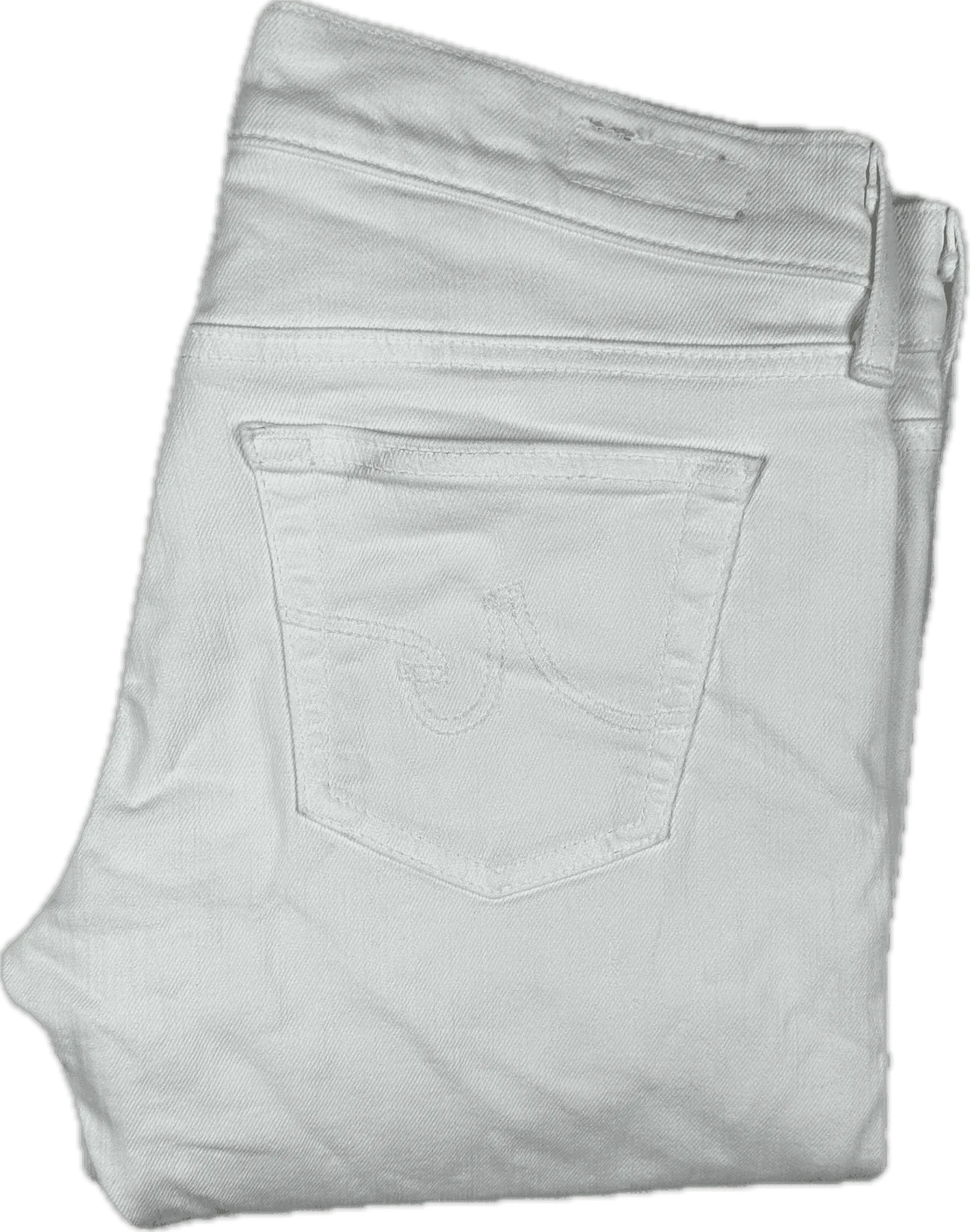 AG Adriano Goldschmied Boyfriend Slim White Jeans - Size 27