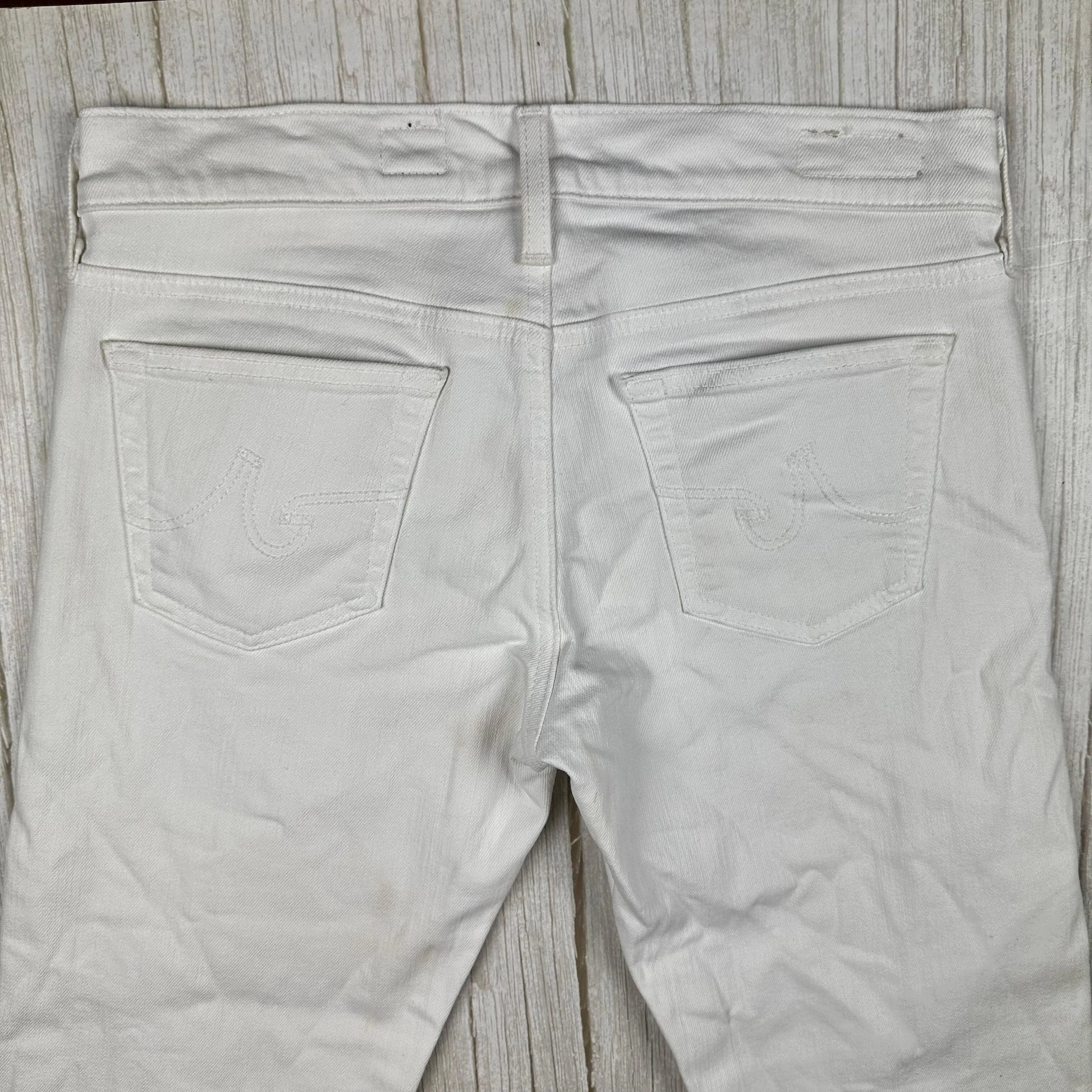 AG Adriano Goldschmied Boyfriend Slim White Jeans - Size 27