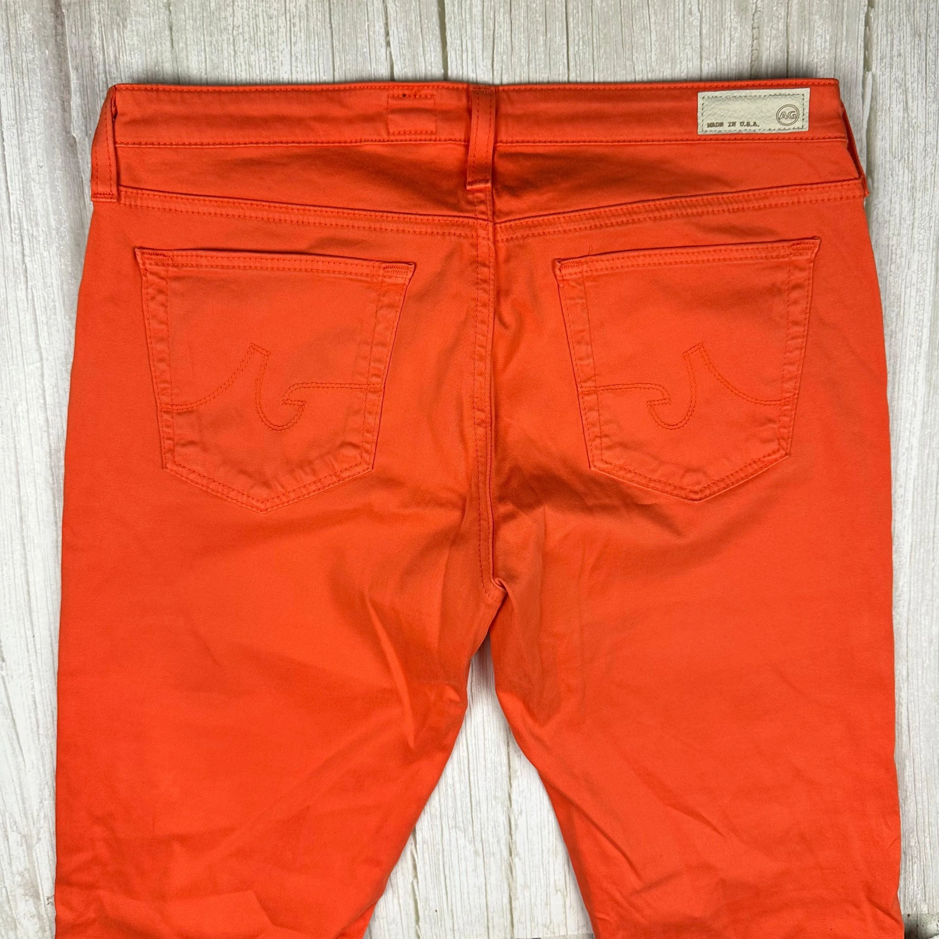 AG Adriano Goldschmied  'the Stilt'  Cigarette Slim Fit Orange Jeans- Size 30R