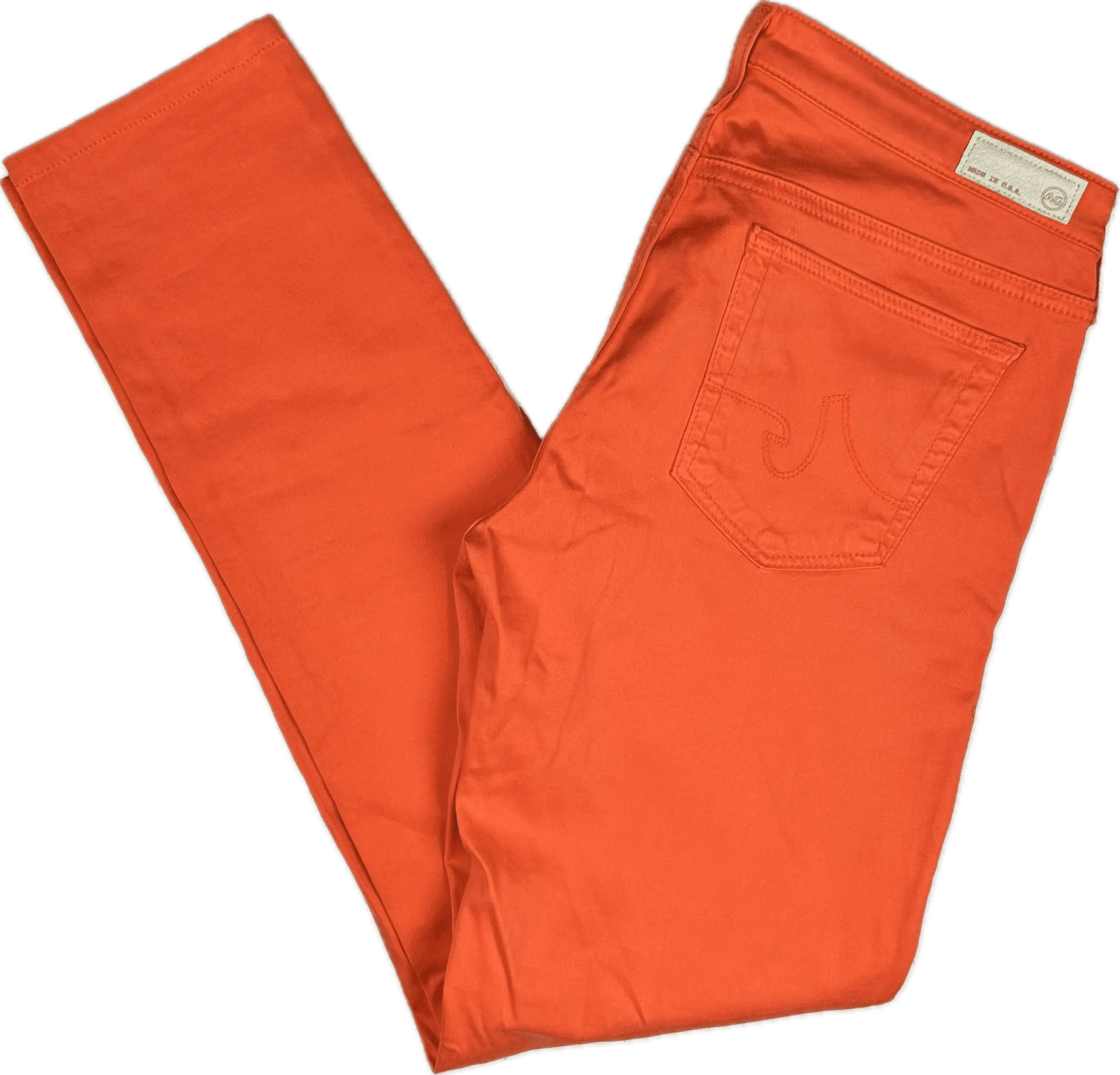 AG Adriano Goldschmied  'the Stilt'  Cigarette Slim Fit Orange Jeans- Size 30R