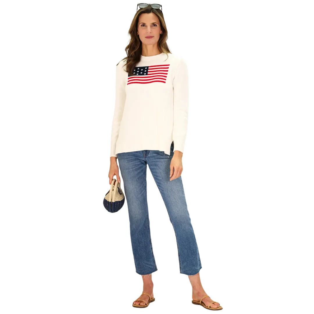 Casual Crew Neck Flag Sweater
