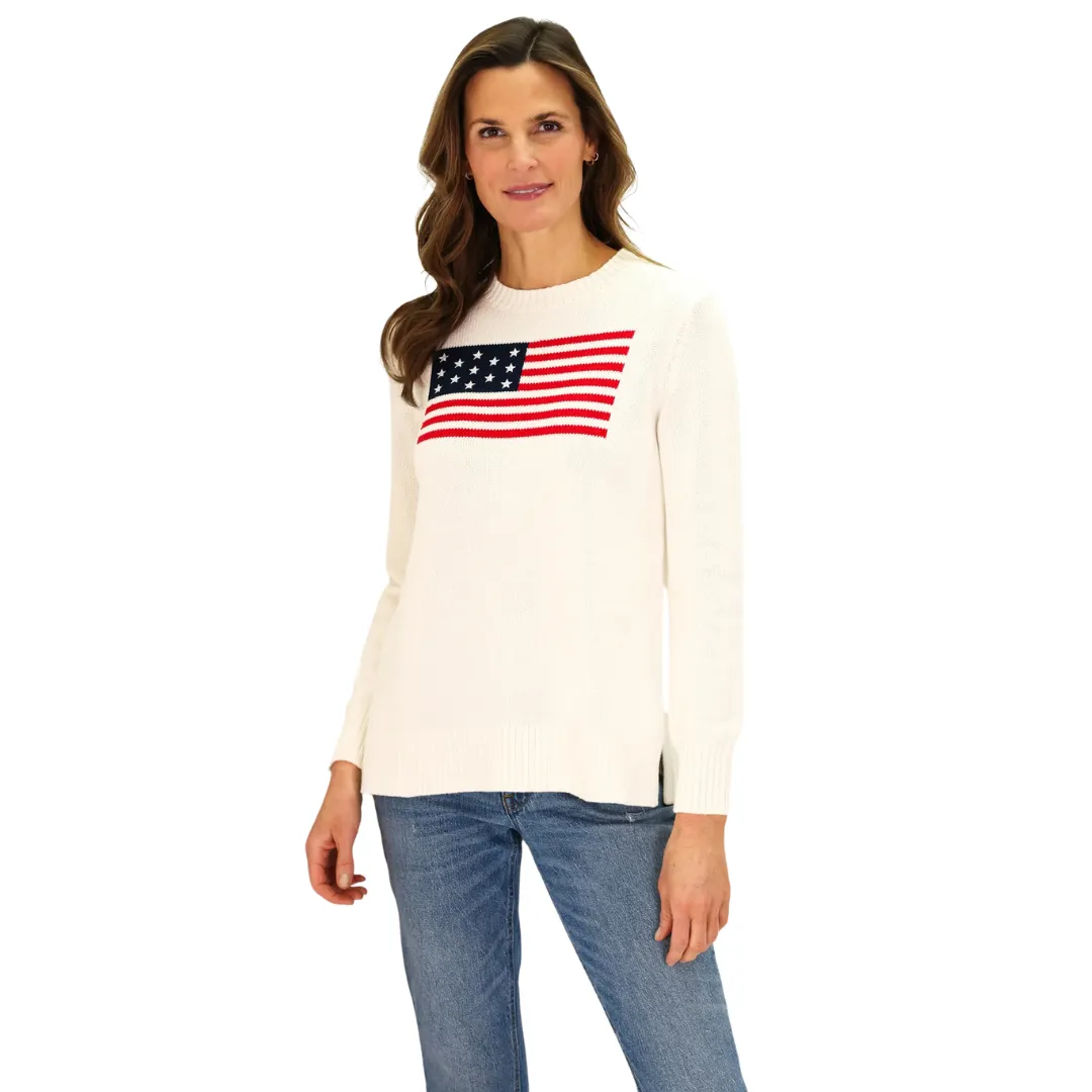 Casual Crew Neck Flag Sweater