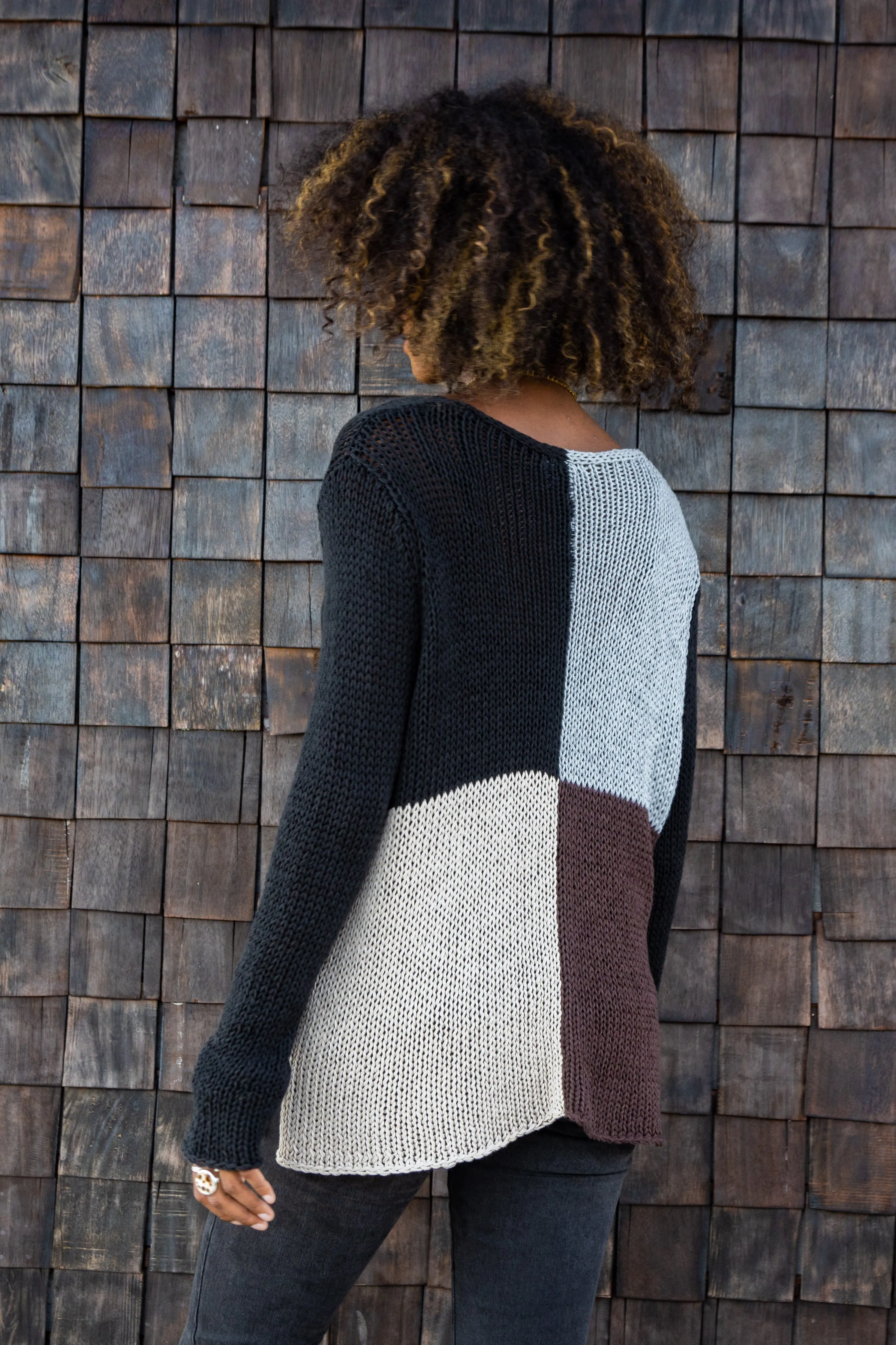 Colorblock V-Neck Cotton