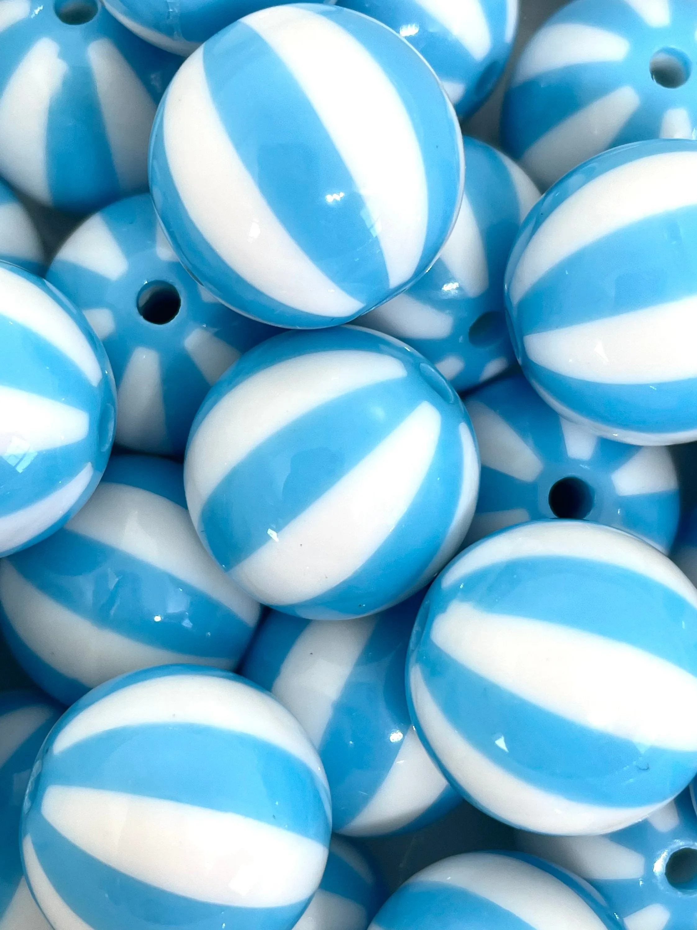 Cotton Candy Beach Ball Beads, Gender Reveal Beads for Party, Chunky Beads for Jewelry Making, Pink and Blue Beads, 20mm Beads, Kawaii Beads