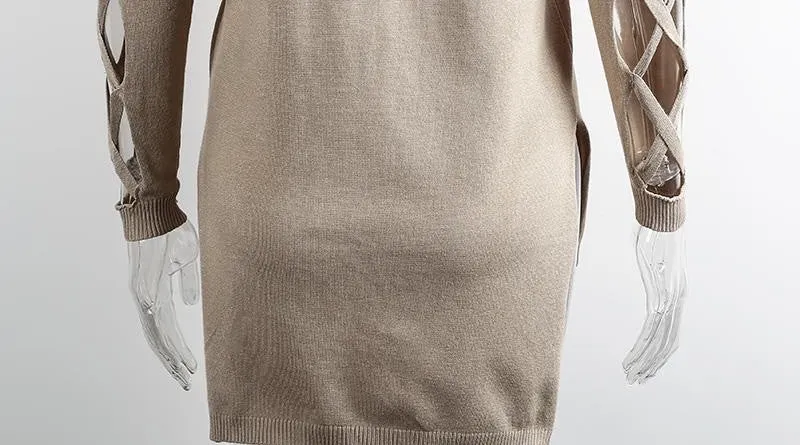 Cross Sleeve V-Neck Sweater Of Cotton