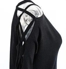 Cross Sleeve V-Neck Sweater Of Cotton