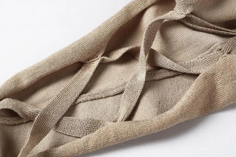 Cross Sleeve V-Neck Sweater Of Cotton