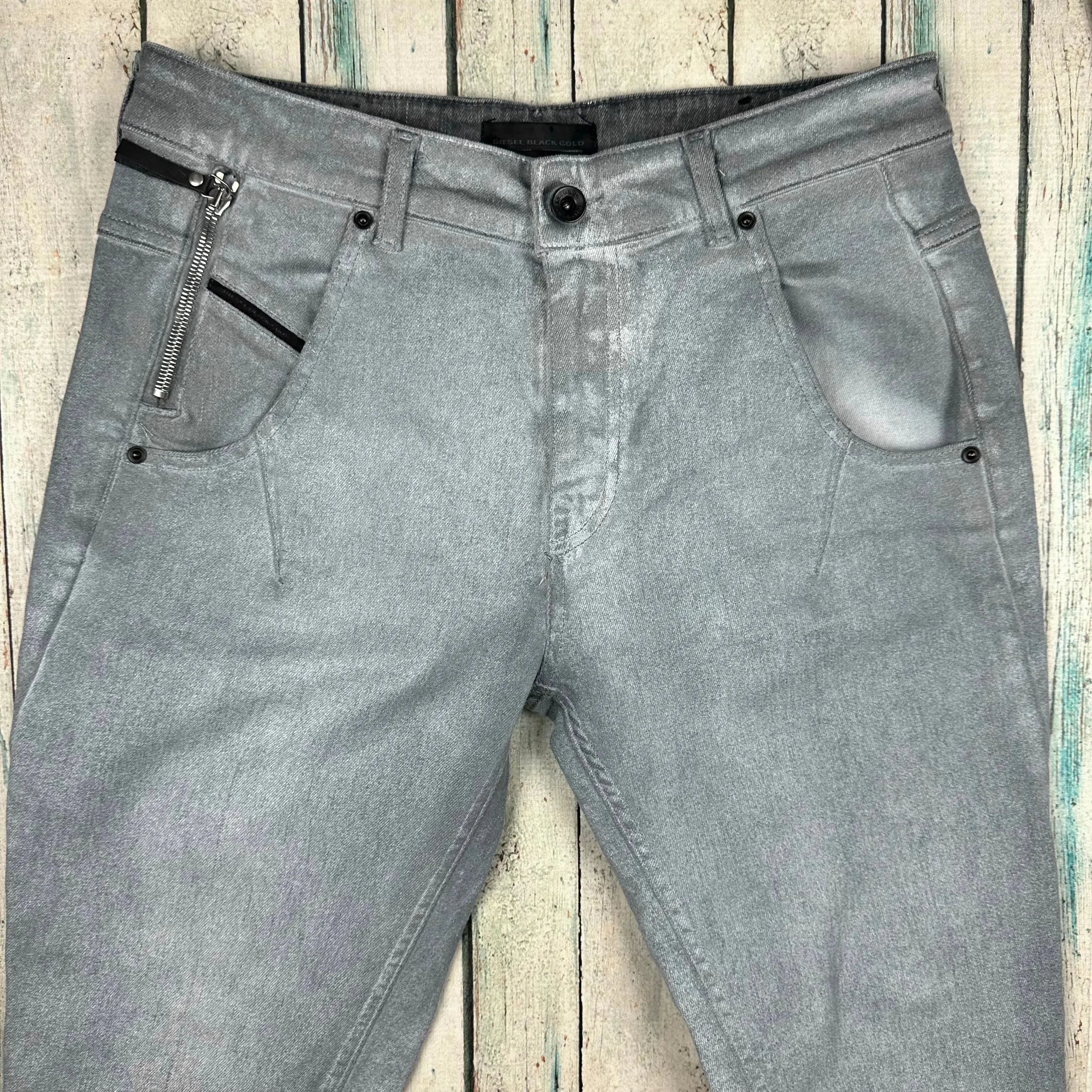 Diesel Black Gold Ladies Coated Denim Slim Fit Jeans -Size 29