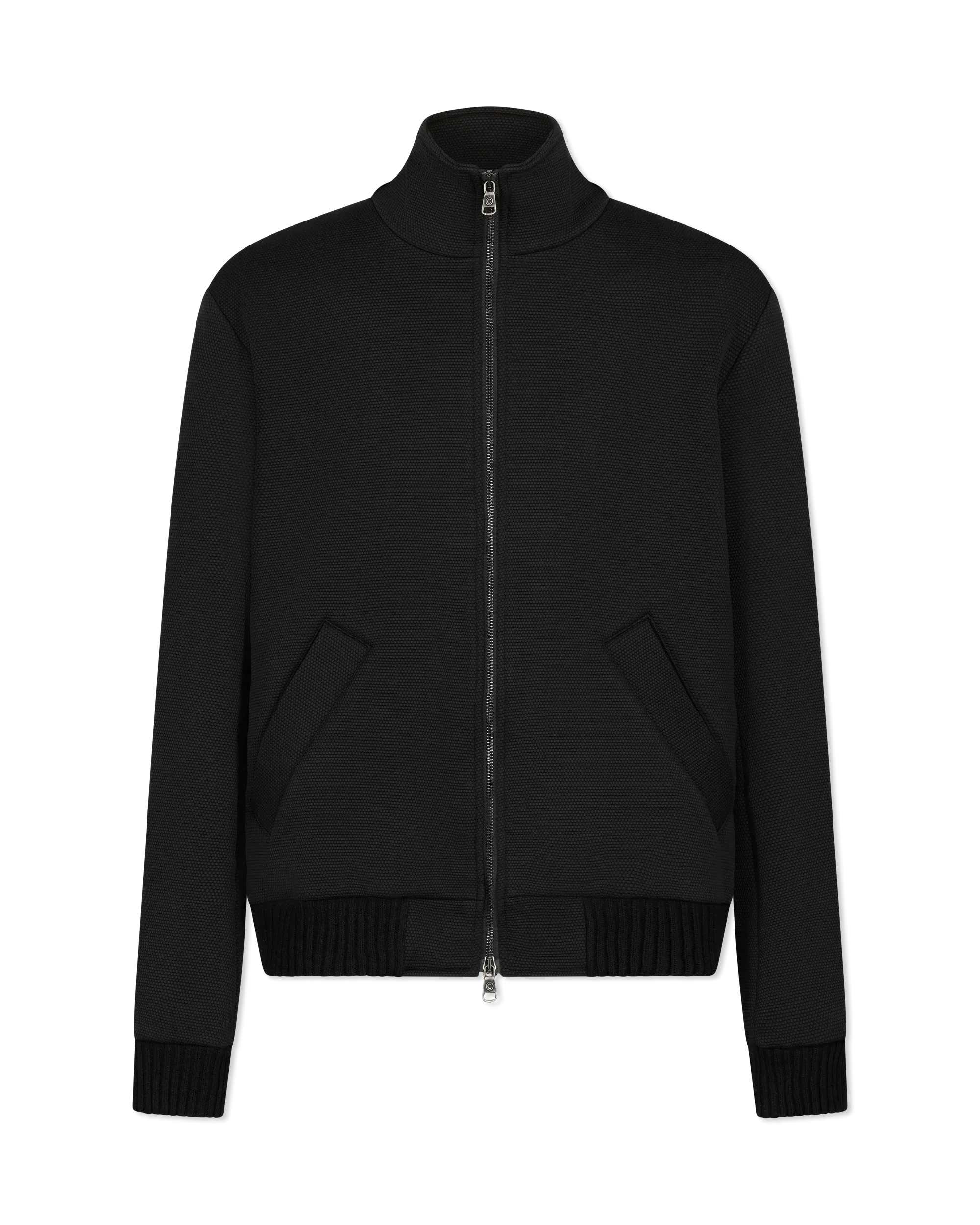 Evidence Honeycomb-Effect Knit Bomber Jacket