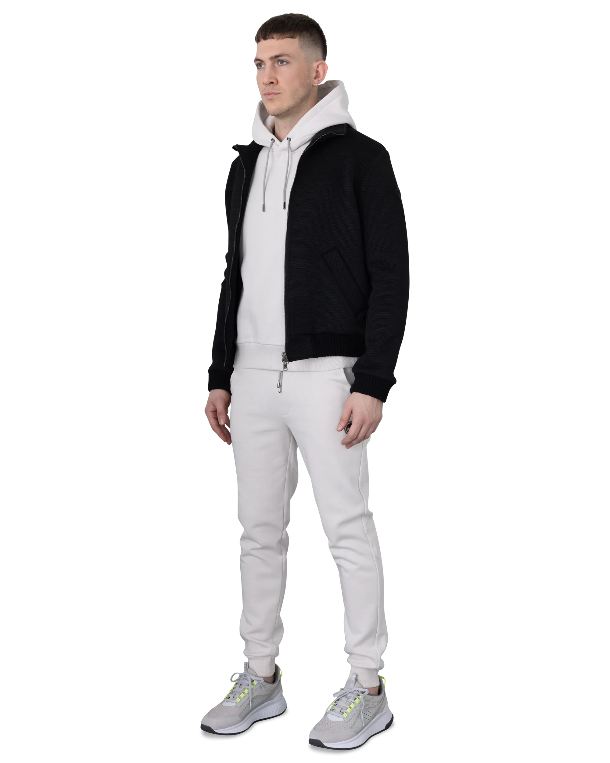 Evidence Honeycomb-Effect Knit Bomber Jacket