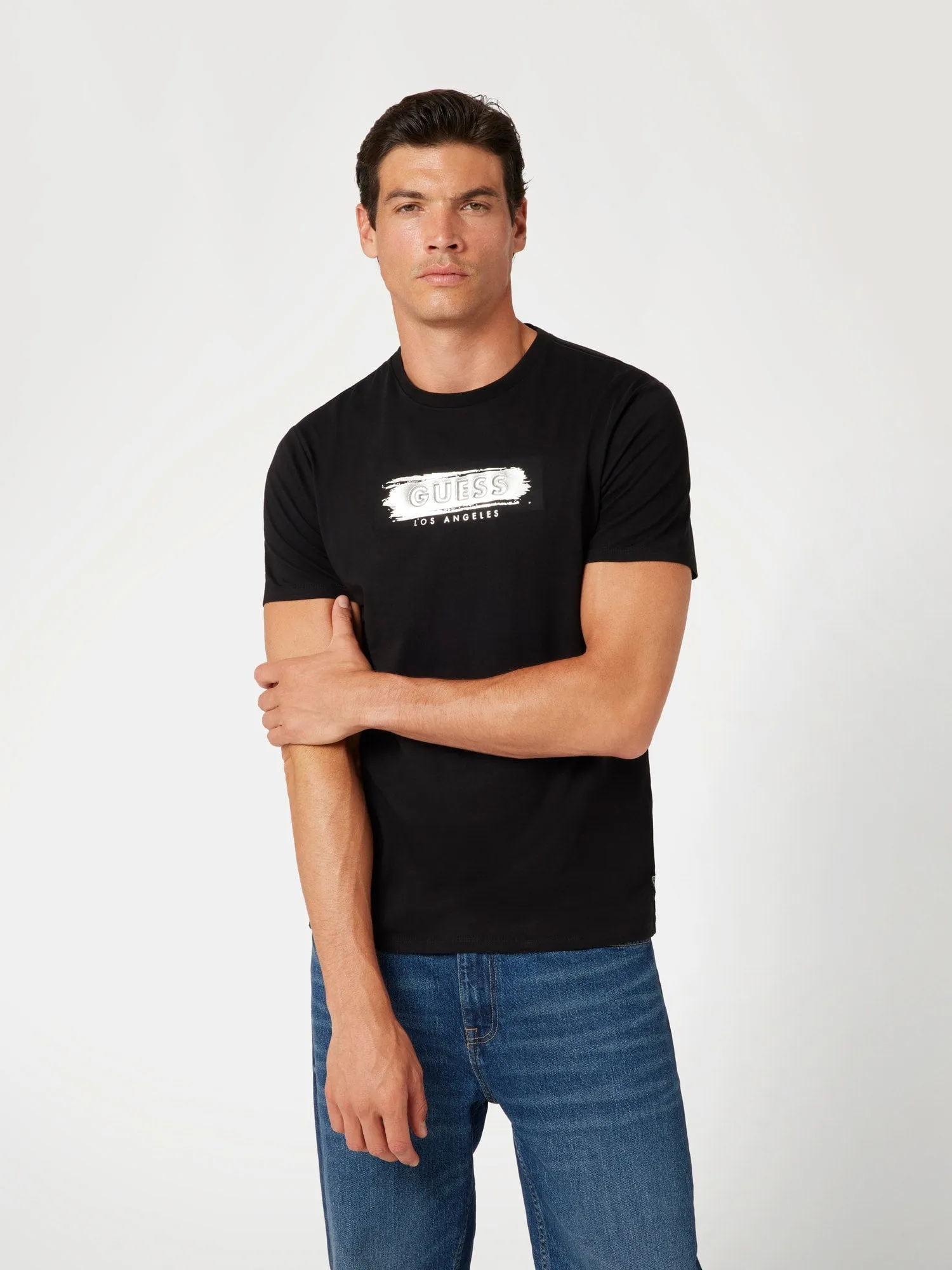 Guess Metalic Logo T-Shirt -Black