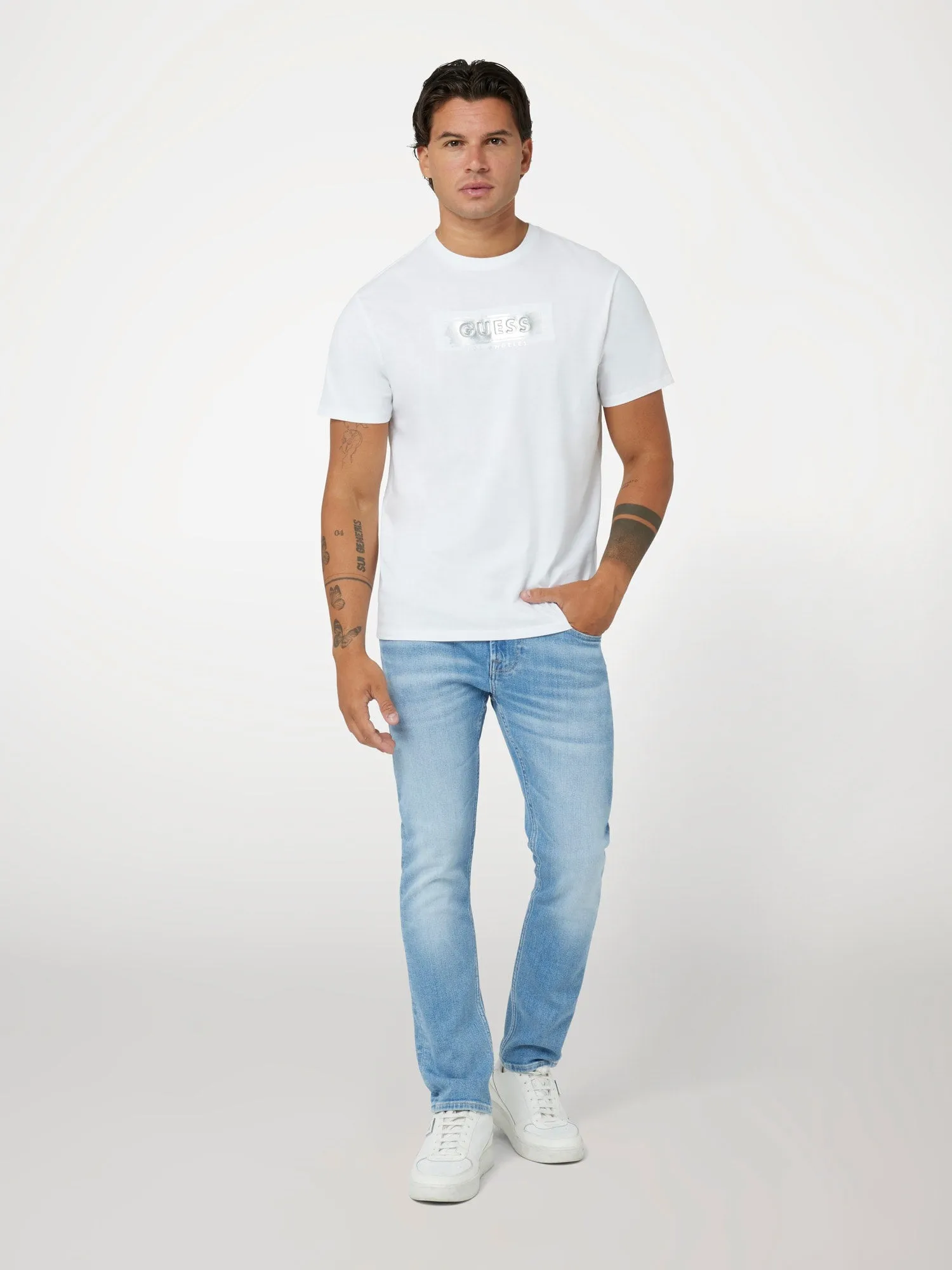 Guess Metalic Logo T-Shirt -White