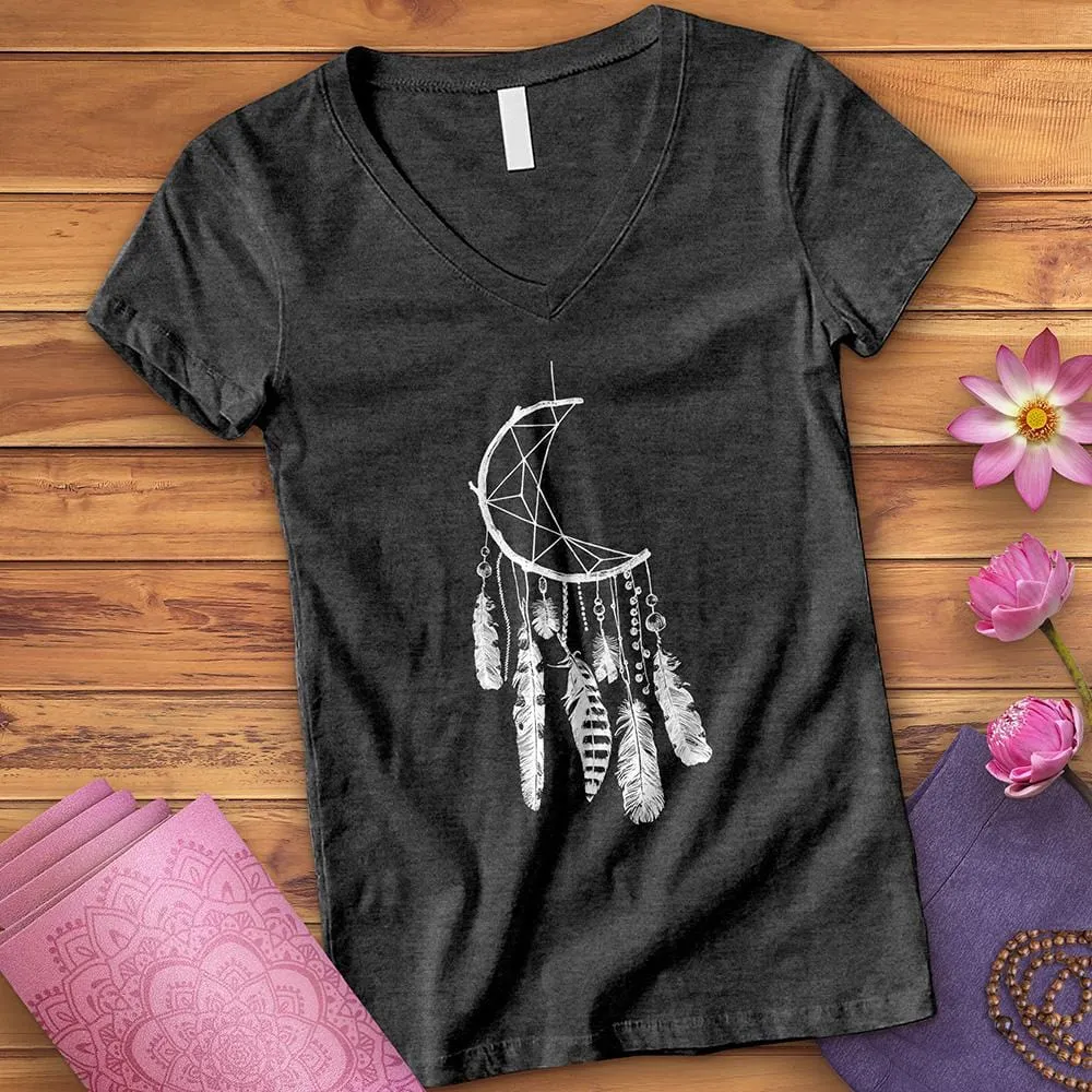 Hand Drawn Dream Catchers V-Neck