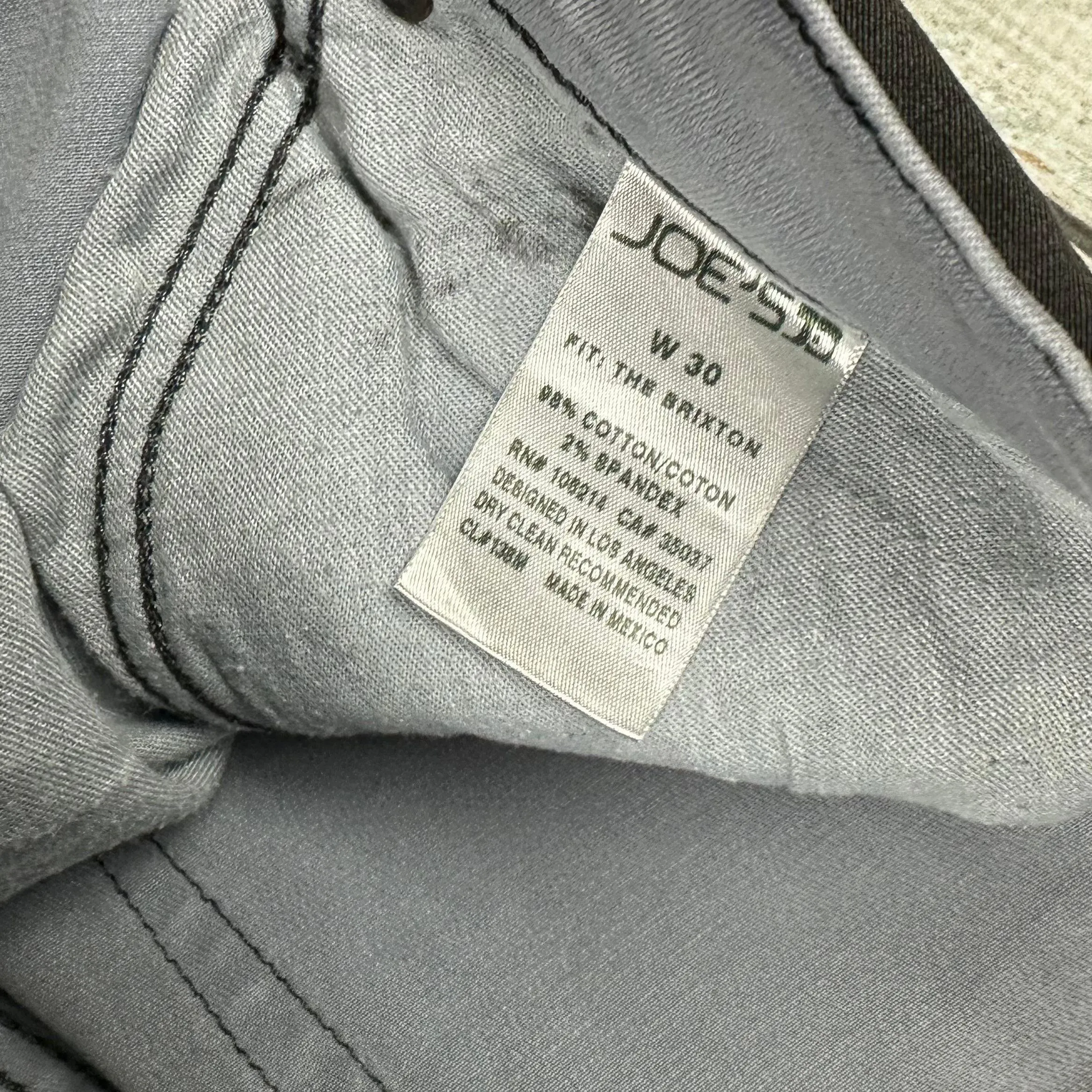 Joe's Jeans Mens 'The Brixton' Slim Fit Grey Jeans -Size 30
