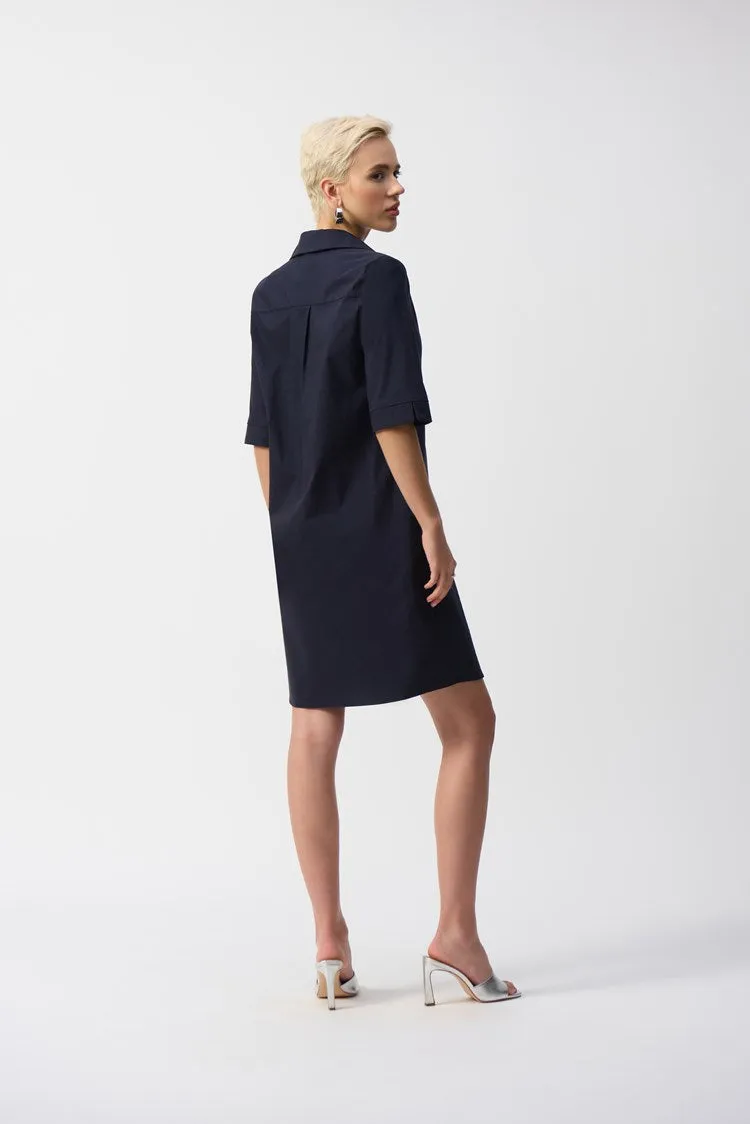 Joseph Ribkoff Stretch Poplin Trapeze Dress  251153  Midnight Blue