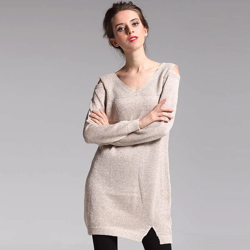 Knitted Long Sweater Of Wool