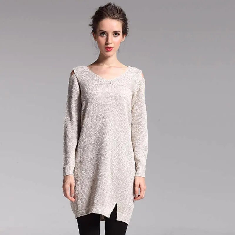 Knitted Long Sweater Of Wool