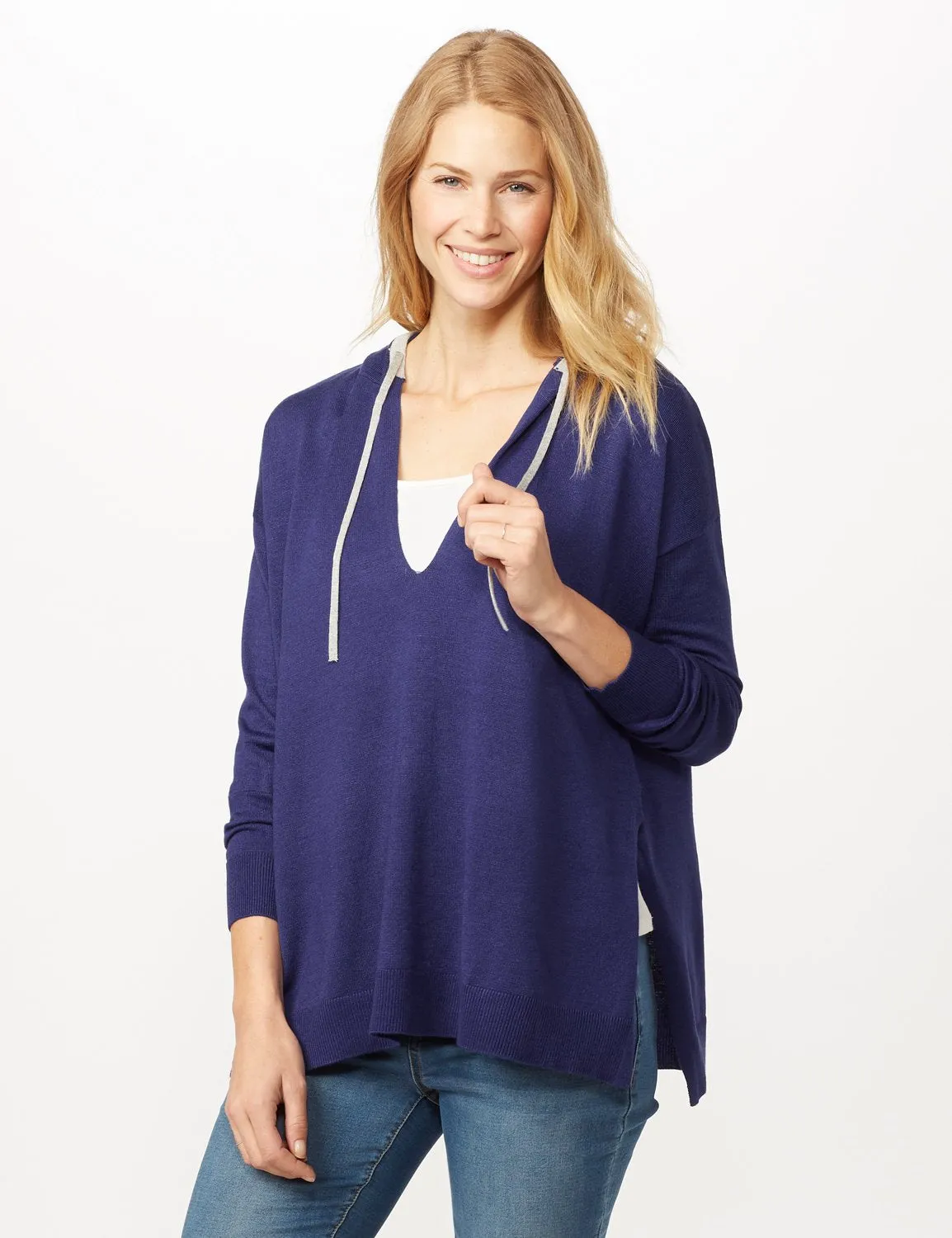 Long Sleeve Pull Over Tunic Hoodie