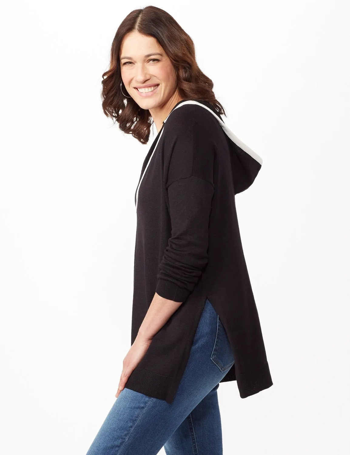 Long Sleeve Pull Over Tunic Hoodie