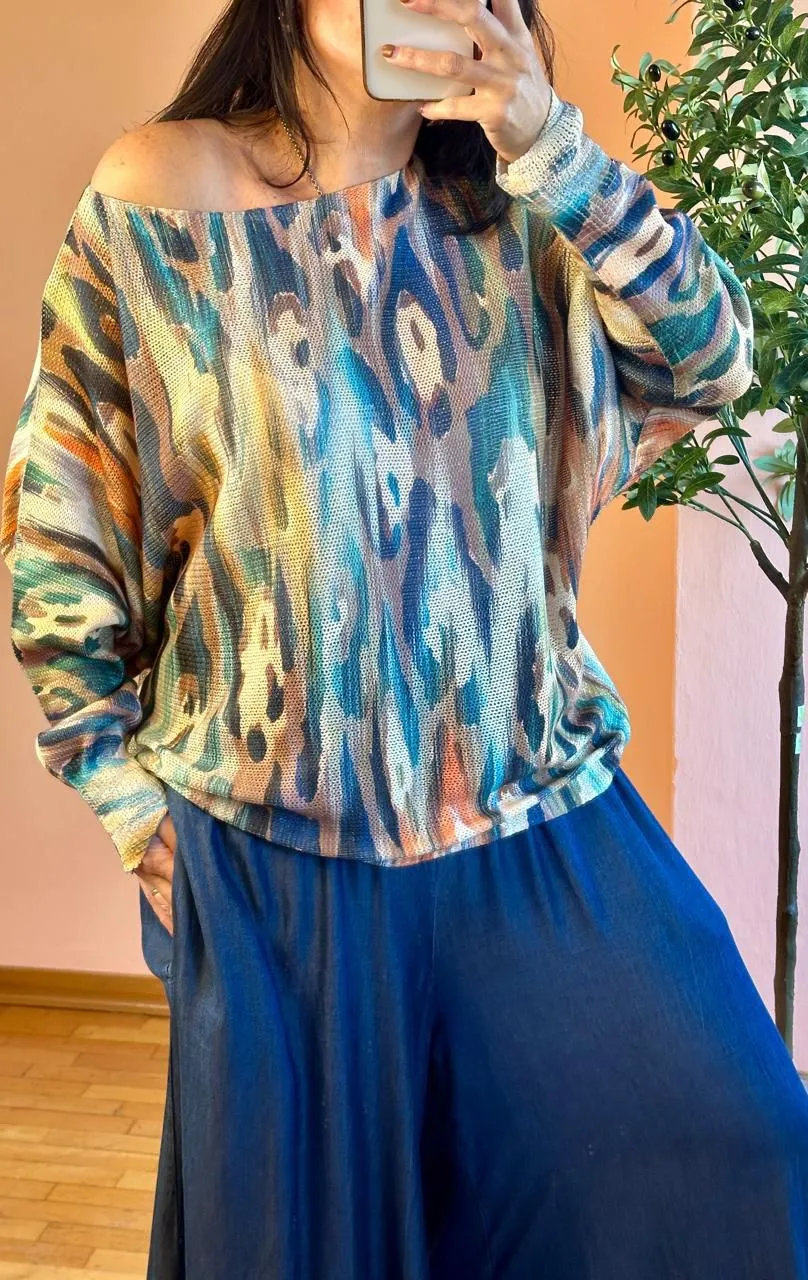 Lurex Stamp Sweater