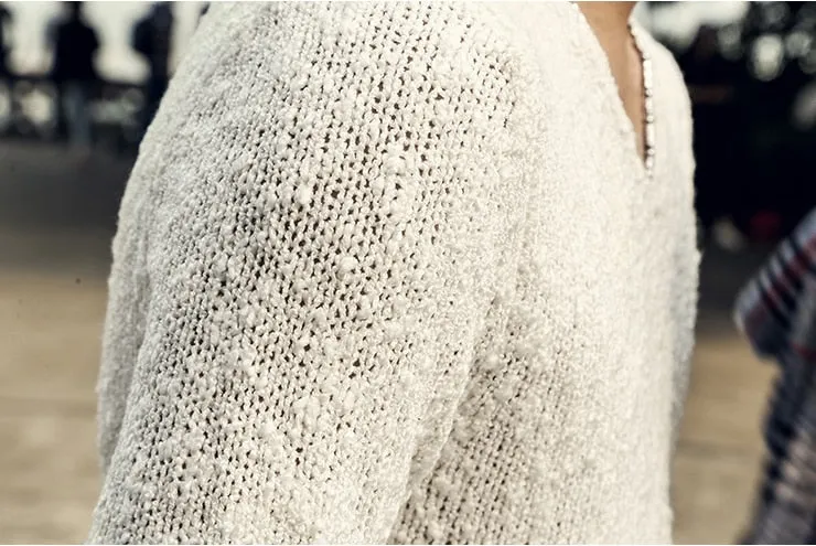 Men's Autumn/Winter Woolen Knitted V-Neck Pullover