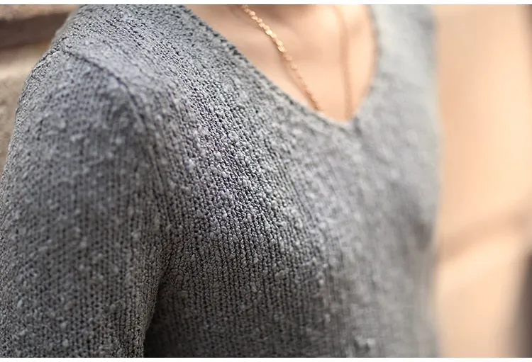 Men's Autumn/Winter Woolen Knitted V-Neck Pullover