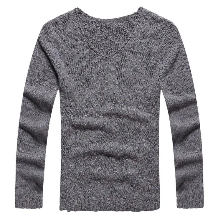 Men's Autumn/Winter Woolen Knitted V-Neck Pullover