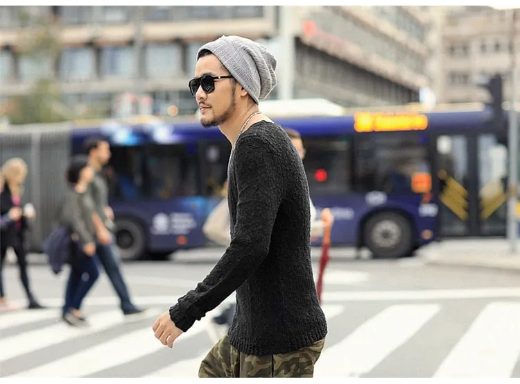 Men's Autumn/Winter Woolen Knitted V-Neck Pullover
