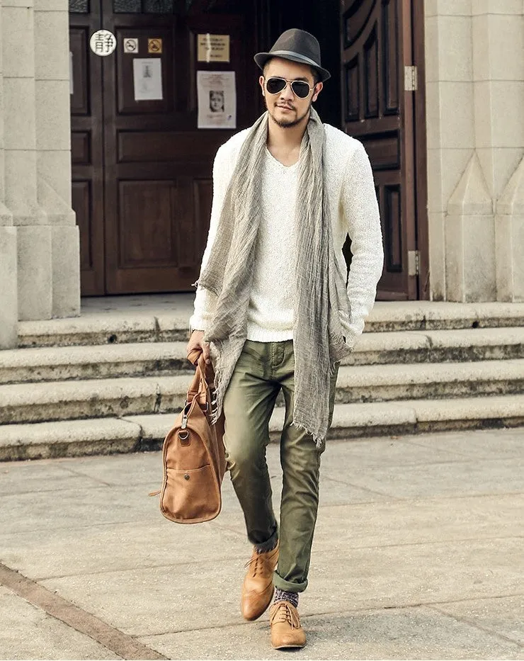 Men's Autumn/Winter Woolen Knitted V-Neck Pullover