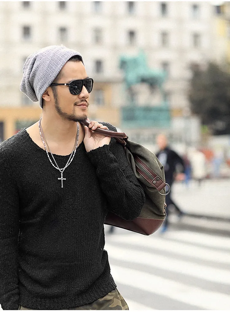 Men's Autumn/Winter Woolen Knitted V-Neck Pullover