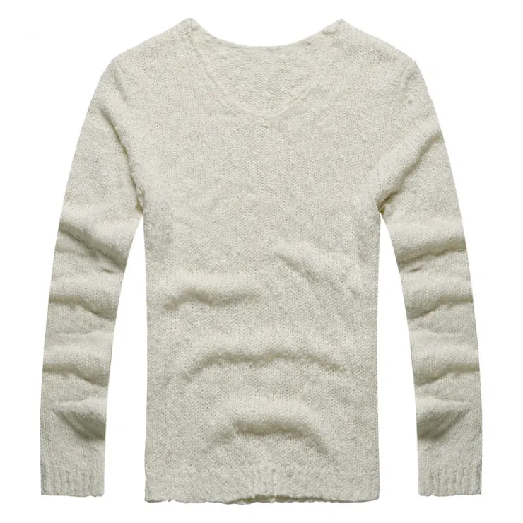 Men's Autumn/Winter Woolen Knitted V-Neck Pullover