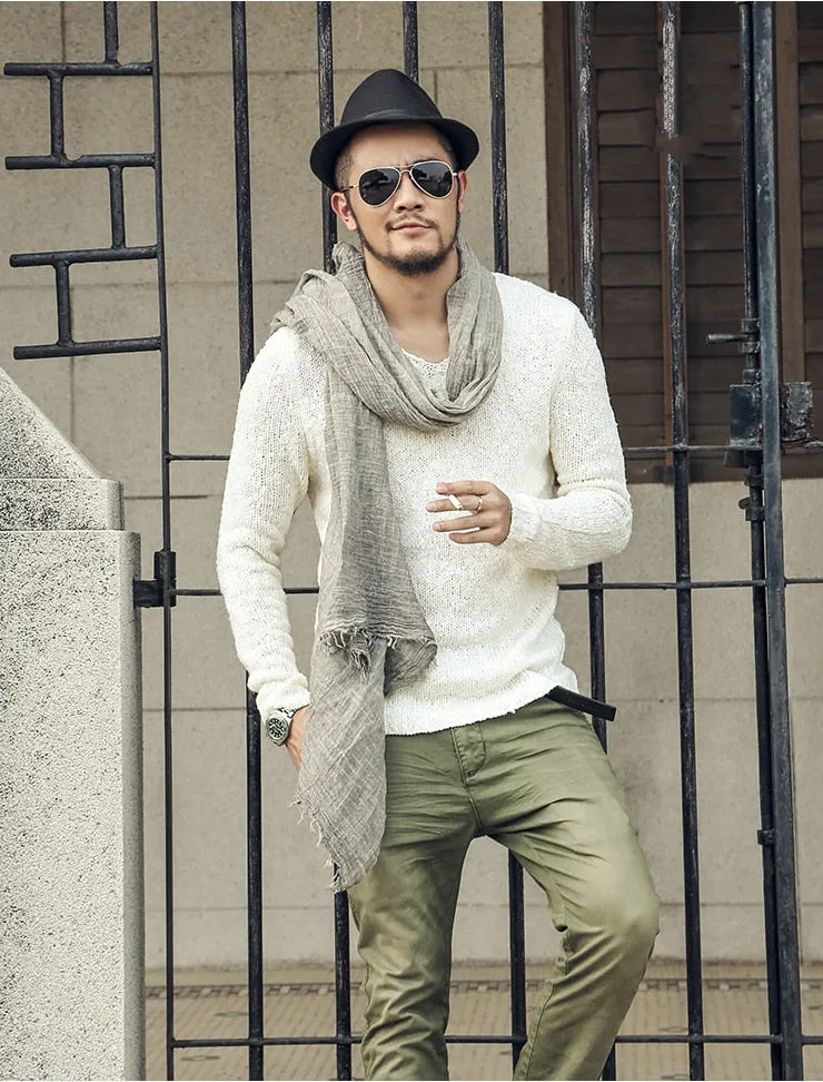 Men's Autumn/Winter Woolen Knitted V-Neck Pullover