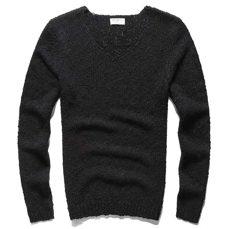Men's Autumn/Winter Woolen Knitted V-Neck Pullover