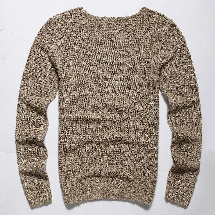 Men's Autumn/Winter Woolen Knitted V-Neck Pullover