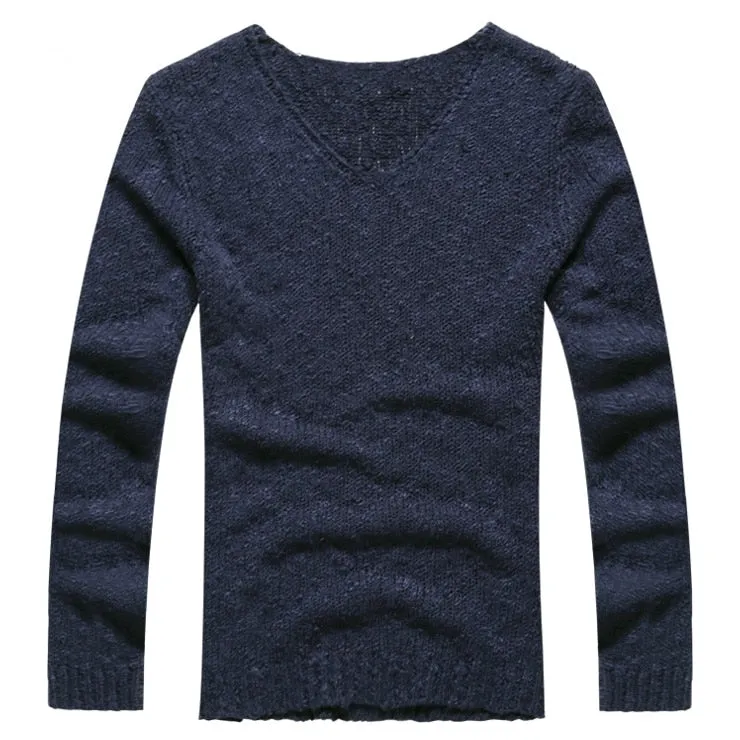 Men's Autumn/Winter Woolen Knitted V-Neck Pullover
