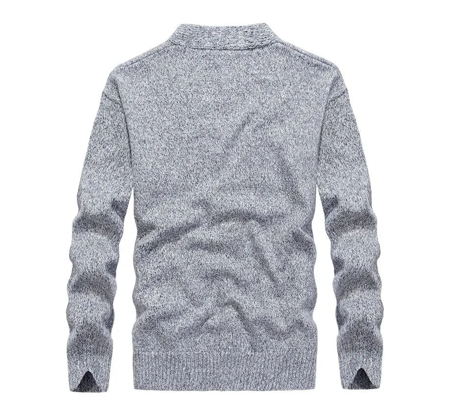 Men's Spring/Autumn Knitted V-Neck Slim Fit Wool Cardigan