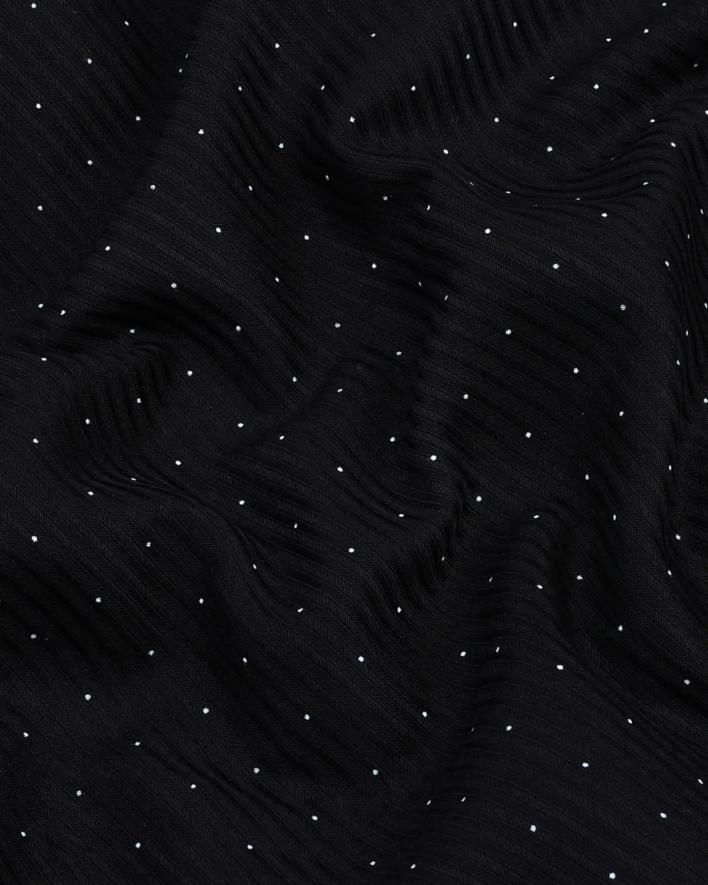Pernik Black With White Dot Printed Premium Giza Shirt