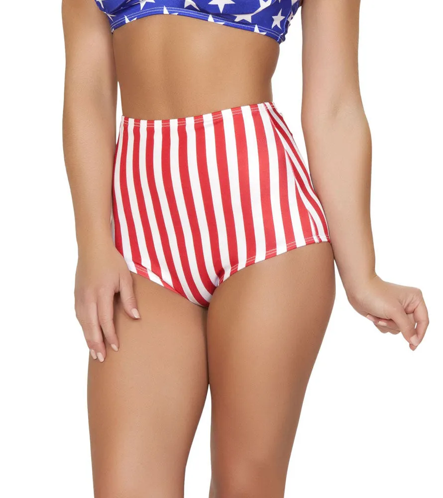 Pinup Style High-Waisted Shorts American Flag SH3090-USA