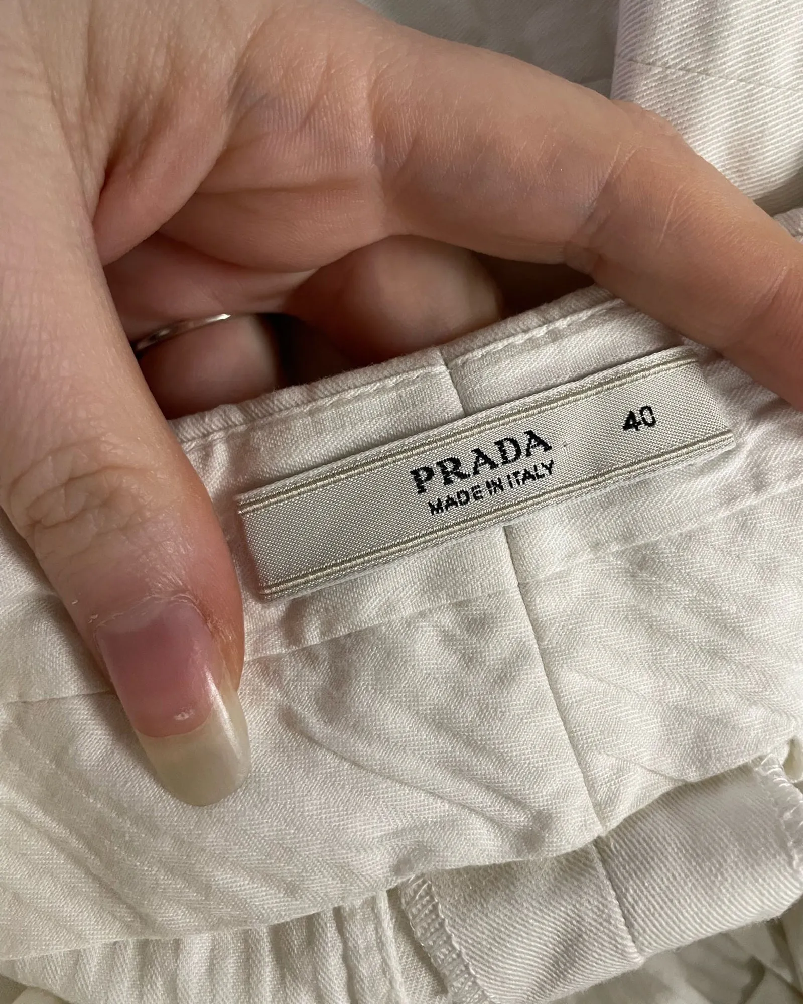Prada Trousers in White Cotton