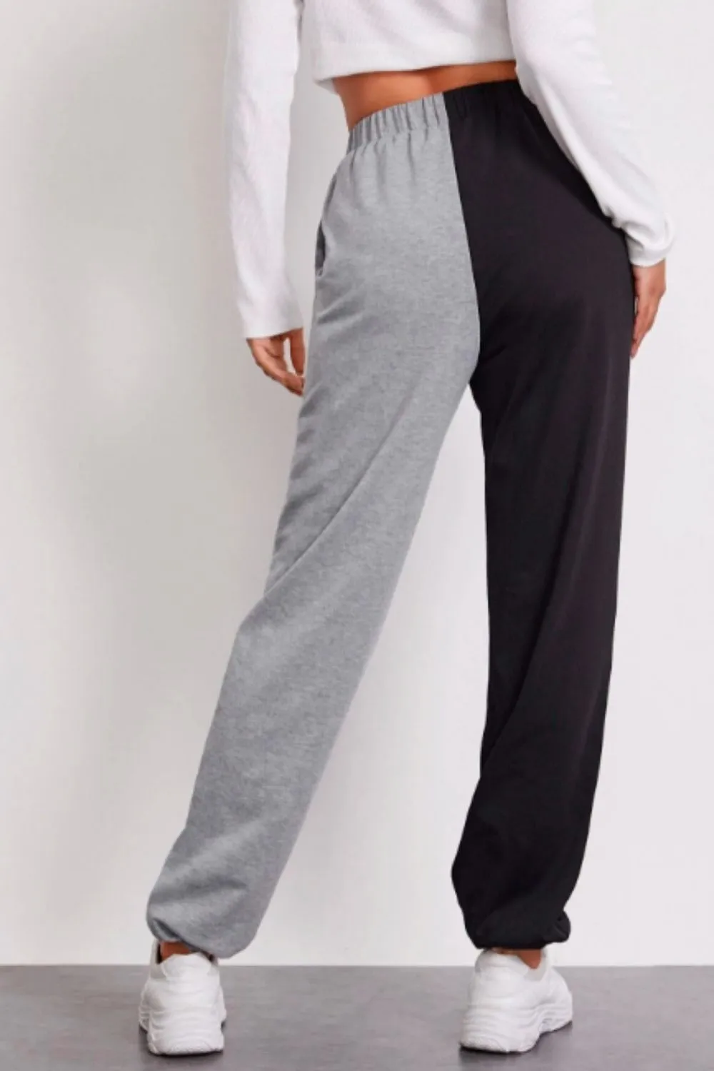 Printed Color Block Track Pants