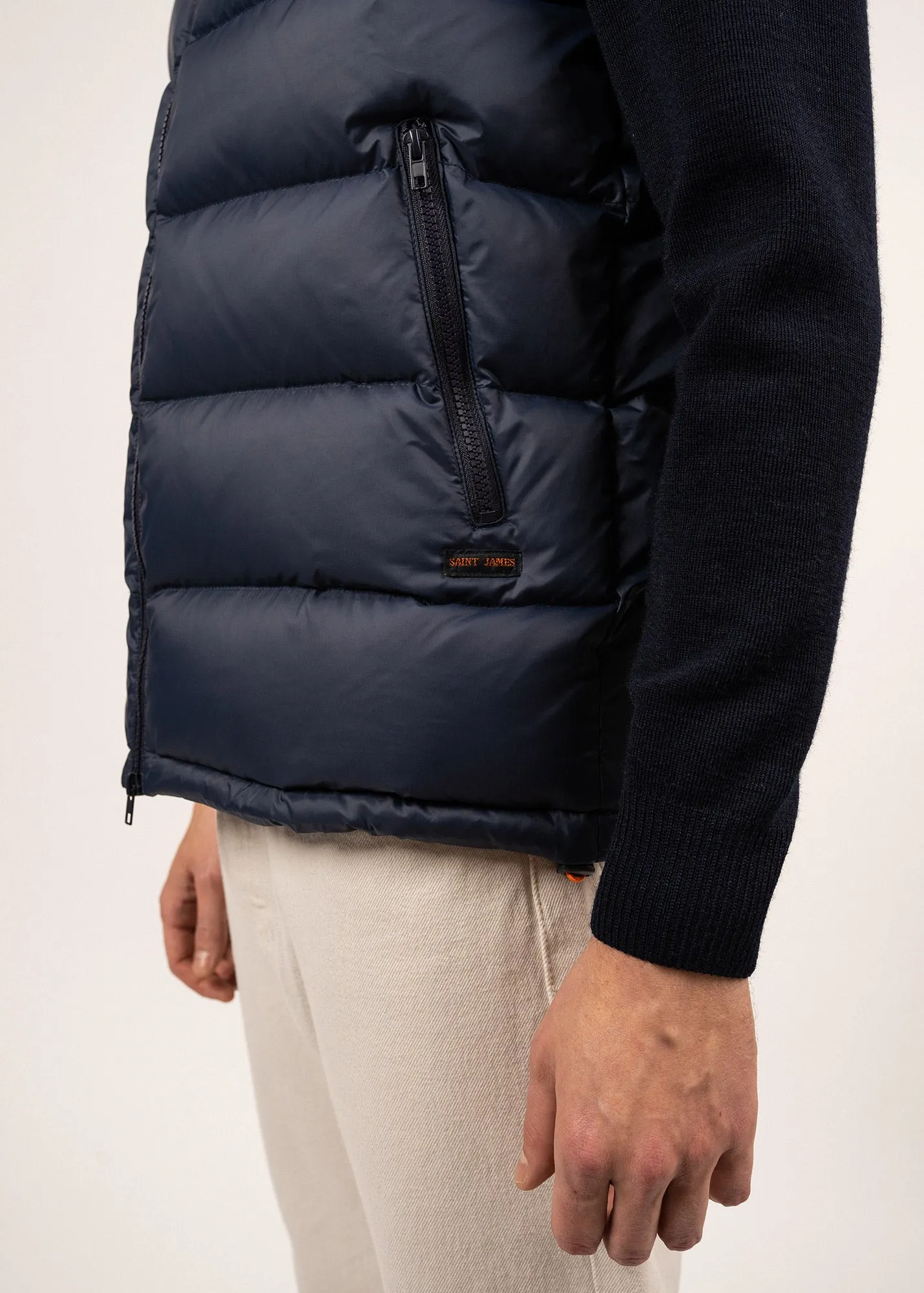St Otis sleeveless down jacket - hooded (NAVY/ORANGE FLUO)