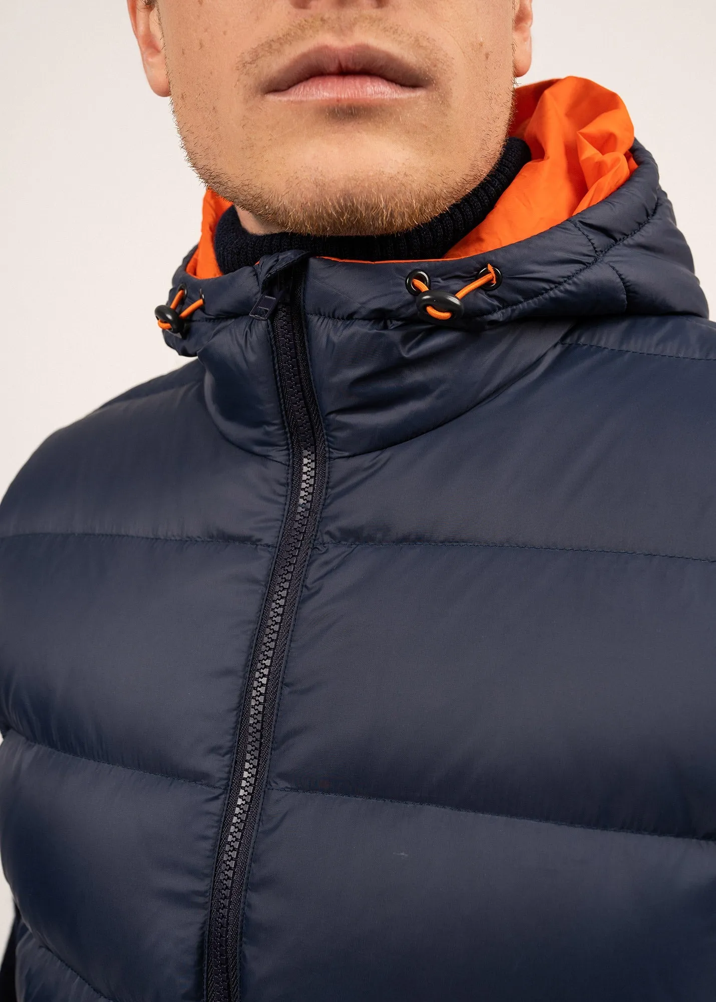 St Otis sleeveless down jacket - hooded (NAVY/ORANGE FLUO)