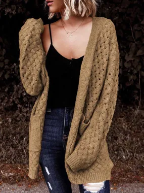 Stunncal Long Sleeve Chunky Twisted Knit Cardigan Sweater Jacket