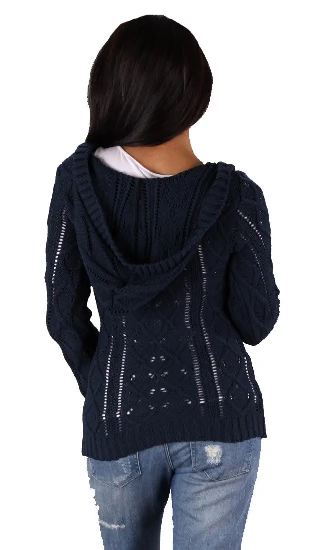 Sweet Romeo V-Neck Sweater in Navy