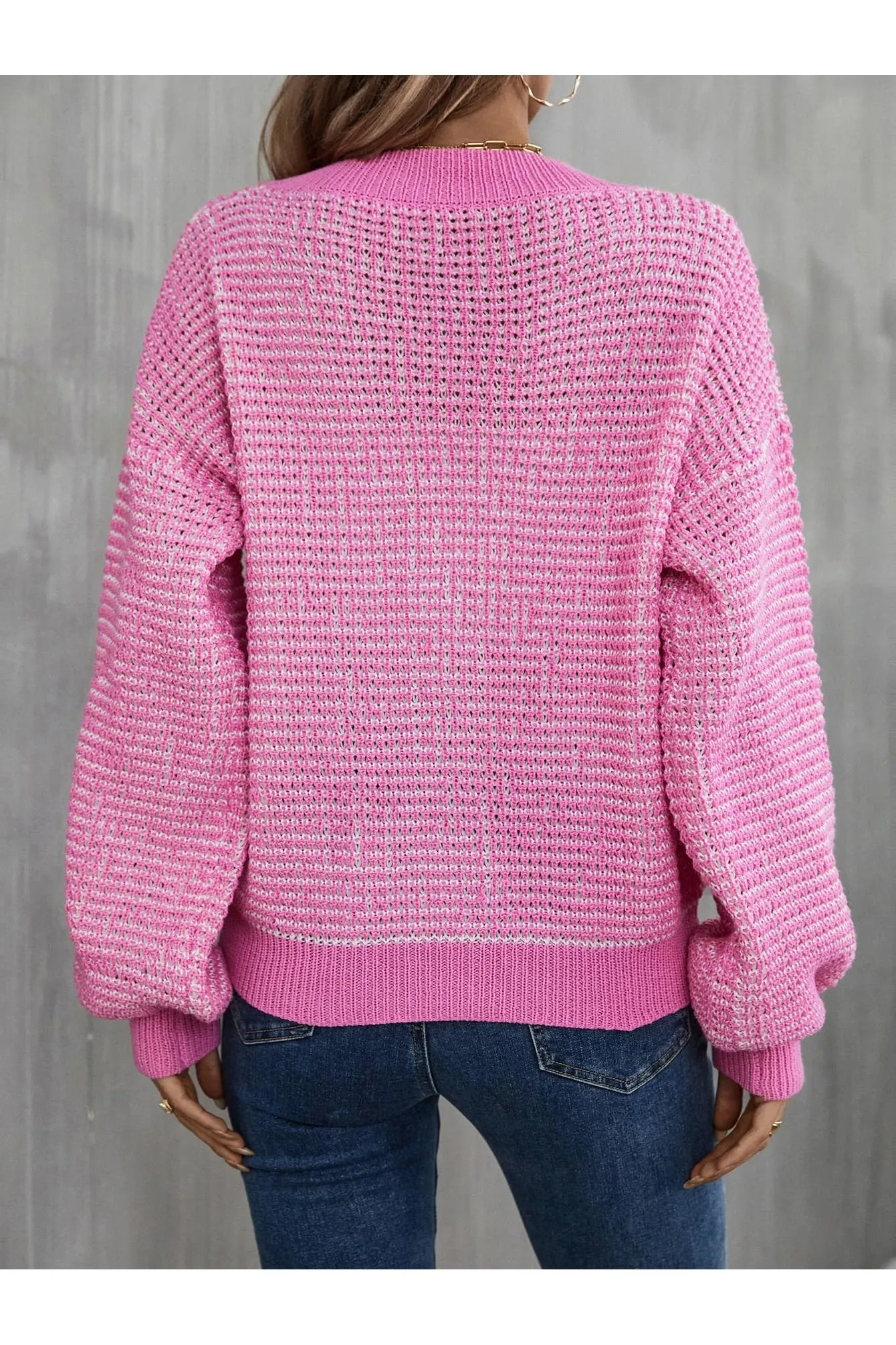 V-Neck Dropped Shoulder Cardigan